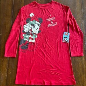 Disney Minnie Mouse Merry & Bright Nightgown, Size 10/12, NWT